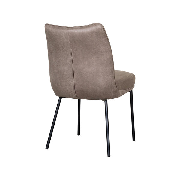 Stoel Lennon | Taupe | Micro Suede | Zwart Metalen Frame | 2 stuks
