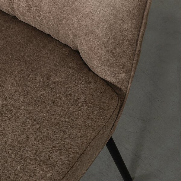 Stoel Lennon | Taupe | Micro Suede | Zwart Metalen Frame | 2 stuks