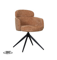 LABEL51 Stoel Levi | Cognac | Elite | Zwart Metalen Frame | 2 stuks