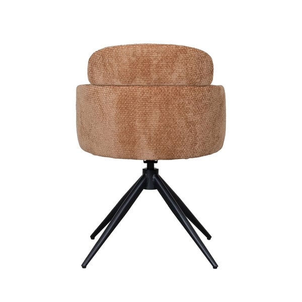 Stoel Levi | Cognac | Elite | Zwart Metalen Frame | 2 stuks