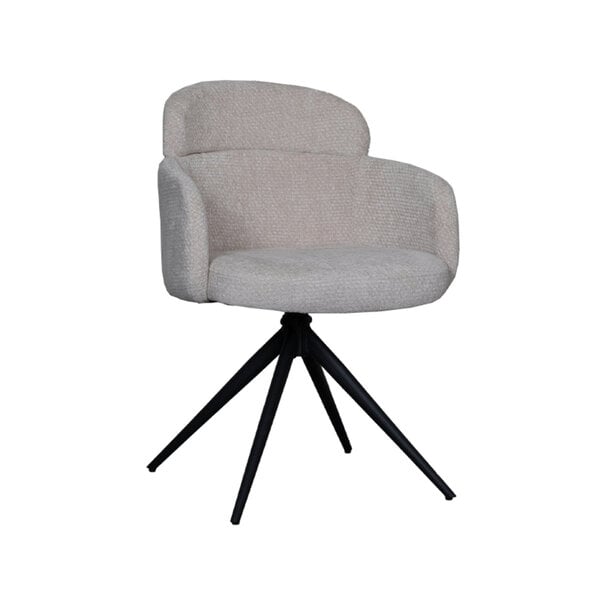 Stoel Levi | Naturel | Elite | Zwart Metalen Frame | 2 stuks