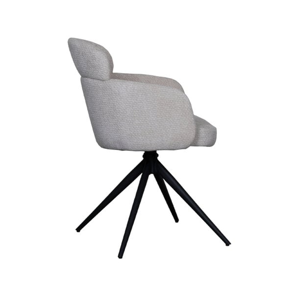 Stoel Levi | Naturel | Elite | Zwart Metalen Frame | 2 stuks