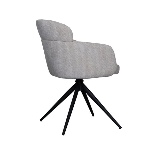 Stoel Levi | Naturel | Elite | Zwart Metalen Frame | 2 stuks