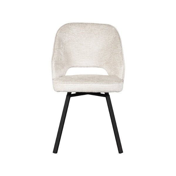 Stoel Lewis | Crème | Elegance | Zwart Metalen Frame | 2 stuks