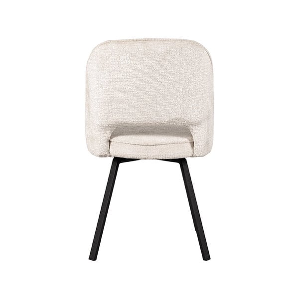 Stoel Lewis | Crème | Elegance | Zwart Metalen Frame | 2 stuks