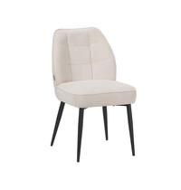 LABEL51 Stoel Liam | Naturel | Egon | Zwart Metalen Frame | 2 stuks