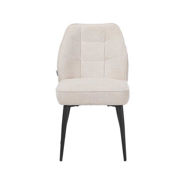 Stoel Liam | Naturel | Egon | Zwart Metalen Frame | 2 stuks