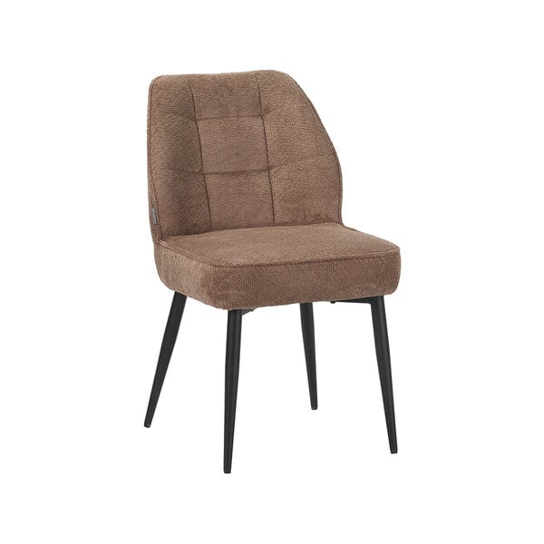 Stoel Liam | Taupe | Egon | Zwart Metalen Frame | 2 stuks