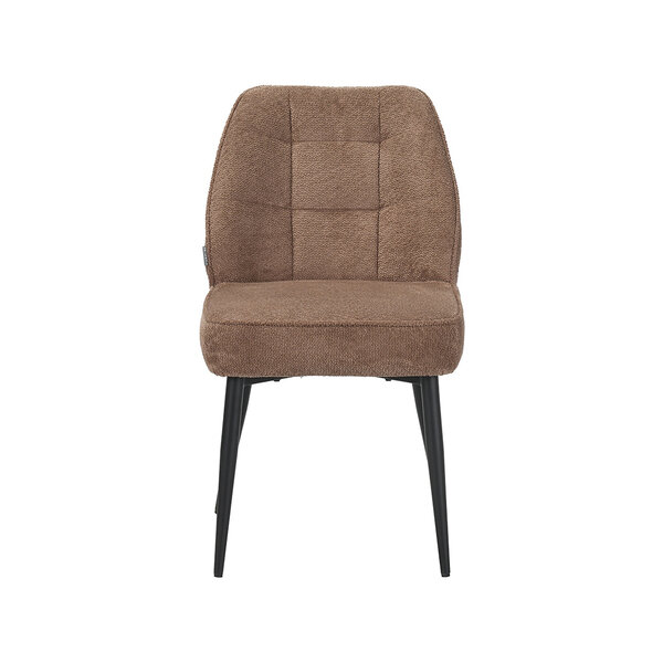 Stoel Liam | Taupe | Egon | Zwart Metalen Frame | 2 stuks