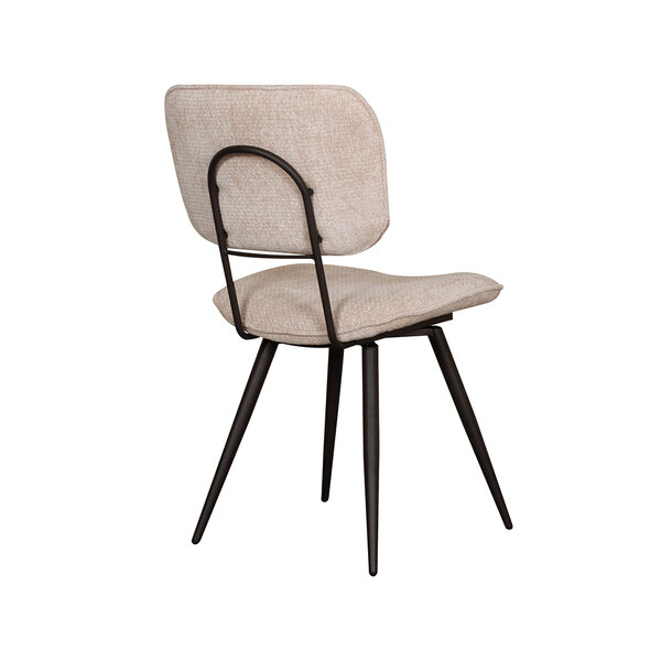 Stoel Liva | Clay | Elite | Zwart Metalen Frame | 2 stuks