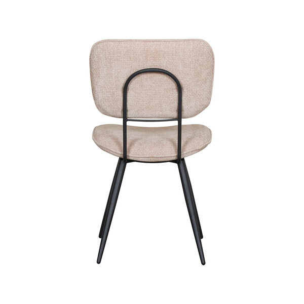 Stoel Liva | Clay | Elite | Zwart Metalen Frame | 2 stuks