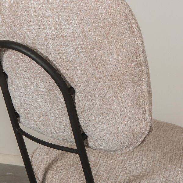 Stoel Liva | Clay | Elite | Zwart Metalen Frame | 2 stuks