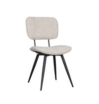 LABEL51 Stoel Liva | Naturel | Elite | Zwart Metalen Frame | 2 stuks 