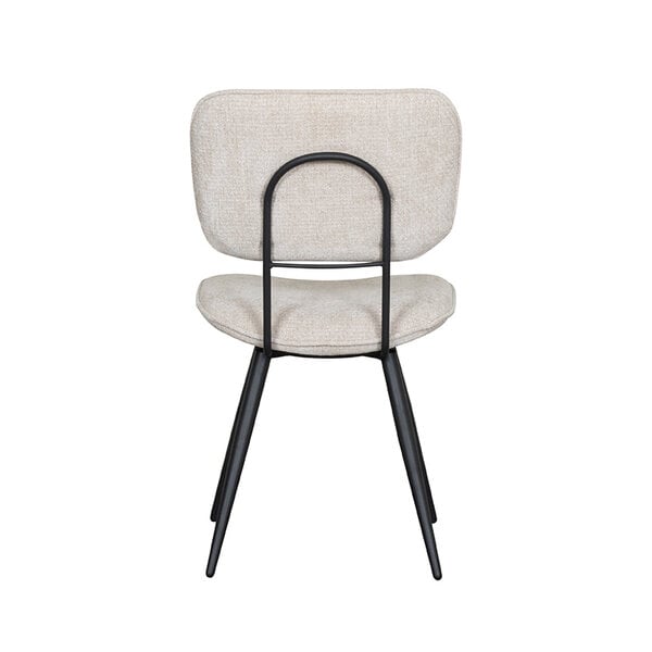 Stoel Liva | Naturel | Elite | Zwart Metalen Frame | 2 stuks