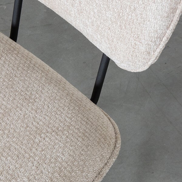 Stoel Liva | Naturel | Elite | Zwart Metalen Frame | 2 stuks