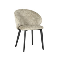 LABEL51 Stoel Logan | Beige | Elegance | Zwart Metalen Frame | 2 stuks