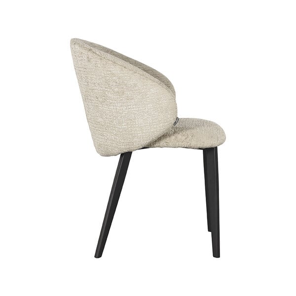 Stoel Logan | Beige | Elegance | Zwart Metalen Frame | 2 stuks