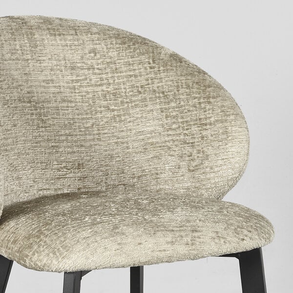 Stoel Logan | Beige | Elegance | Zwart Metalen Frame | 2 stuks