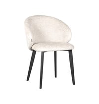 LABEL51 Stoel Logan | Crème | Elegance | Zwart Metalen Frame | 2 stuks 