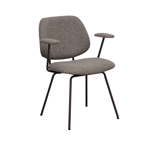 Stoel Loreto | Mushroom | Royal Boucle | Brons Metalen Frame | 2 stuks