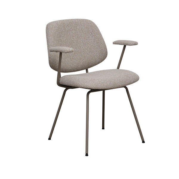 Stoel Loreto | Naturel | Royal Boucle | Taupe Metalen Frame | 2 stuks