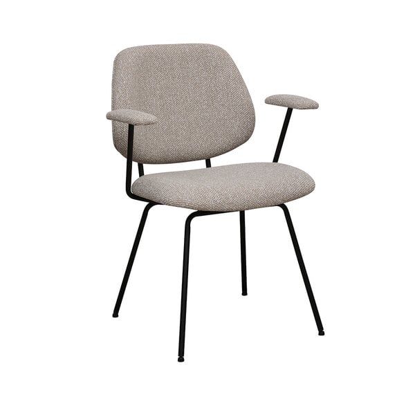 Stoel Loreto | Naturel | Royal Boucle | Zwart Metalen Frame | 2 stuks