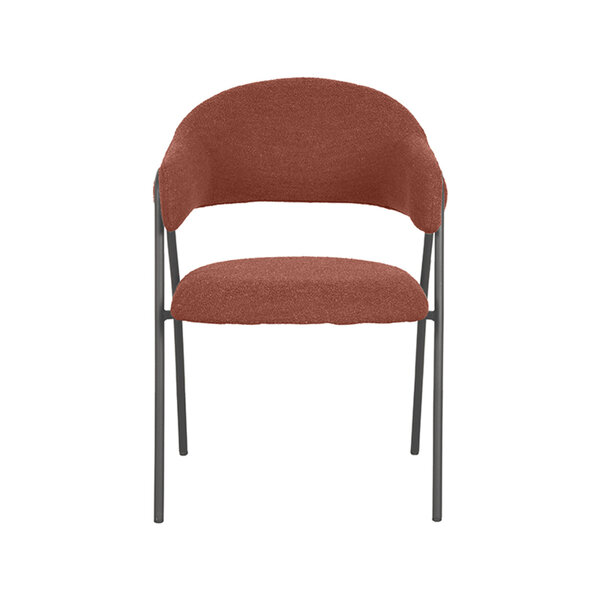 Stoel Lowen | Terra | Boucle | Zwart Metalen Frame | 2 stuks