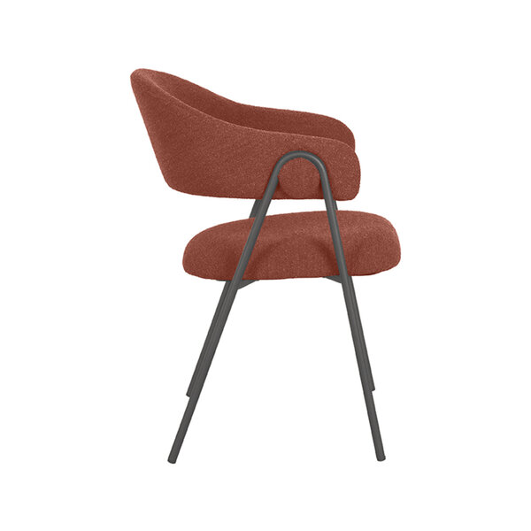 Stoel Lowen | Terra | Boucle | Zwart Metalen Frame | 2 stuks