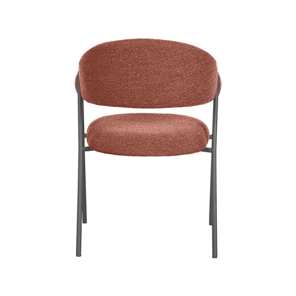 Stoel Lowen | Terra | Boucle | Zwart Metalen Frame | 2 stuks