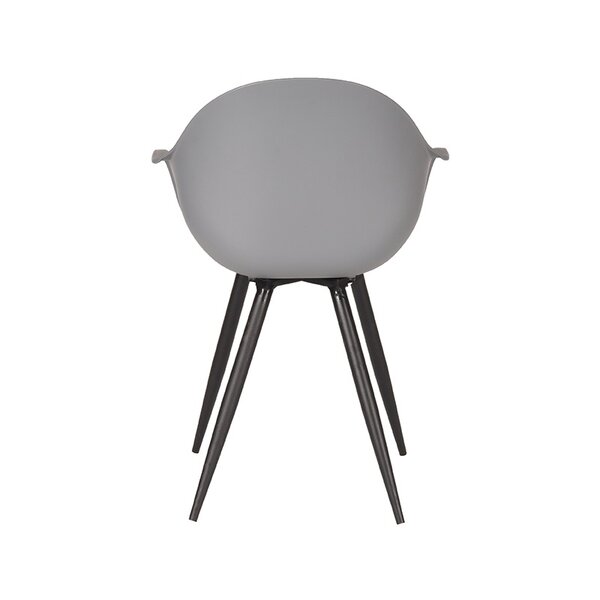 Stoel Luca | Antraciet | Kunststof | Zwart Metalen Frame | 2 stuks