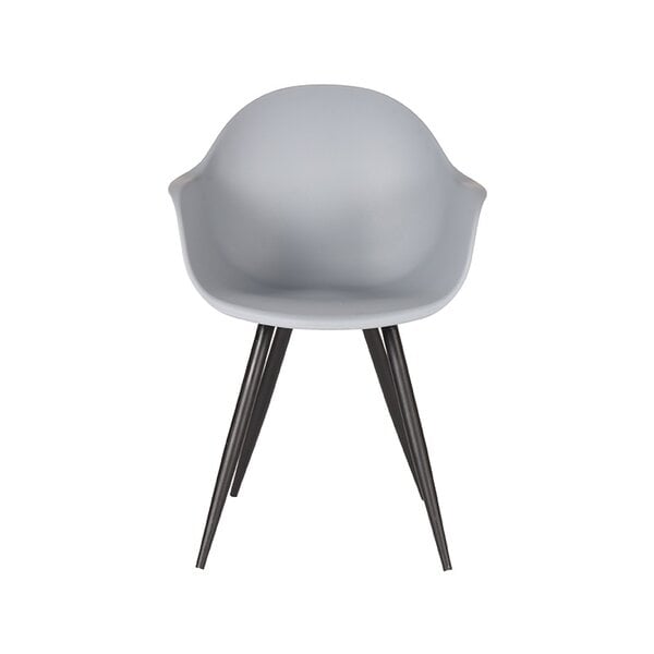 Stoel Luca | Grijs | Kunststof | Zwart Metalen Frame | 2 stuks