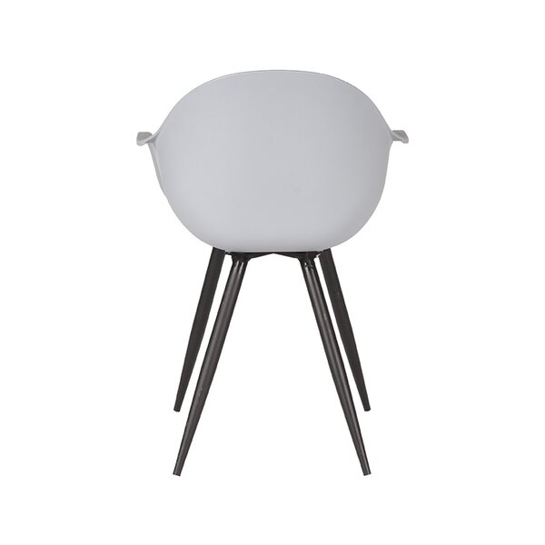 Stoel Luca | Grijs | Kunststof | Zwart Metalen Frame | 2 stuks