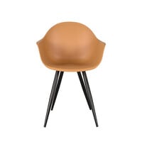 LABEL51 Stoel Luca | Oker | Kunststof | Zwart Metalen Frame | 2 stuks 