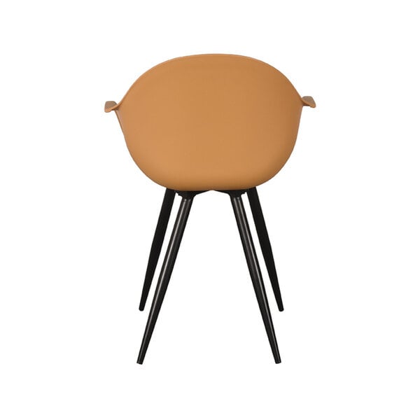 Stoel Luca | Oker | Kunststof | Zwart Metalen Frame | 2 stuks