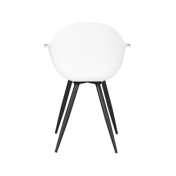Stoel Luca | Wit | Kunststof | Zwart Metalen Frame | 2 stuks
