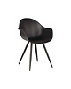 LABEL51 Stoel Luca | Zwart | Kunststof | Zwart Metalen Frame | 2 stuks 
