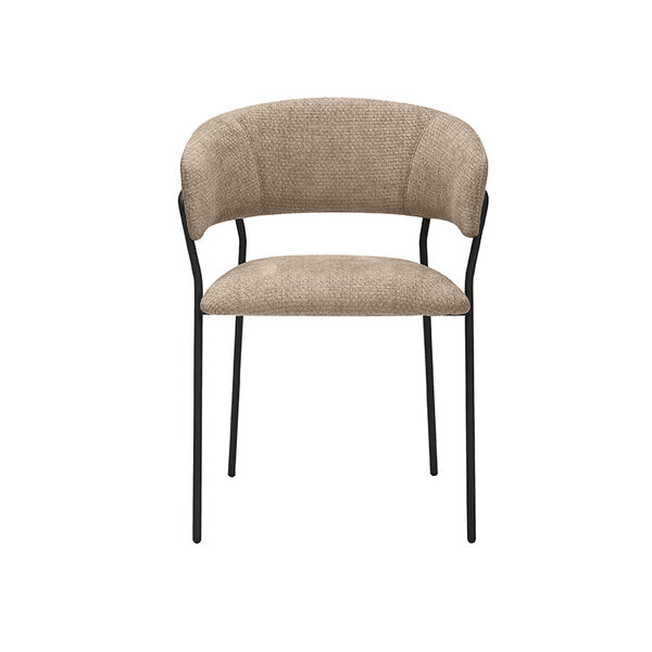 Stoel Luuk | Clay | Elite | Zwart Metalen Frame | 4 stuks