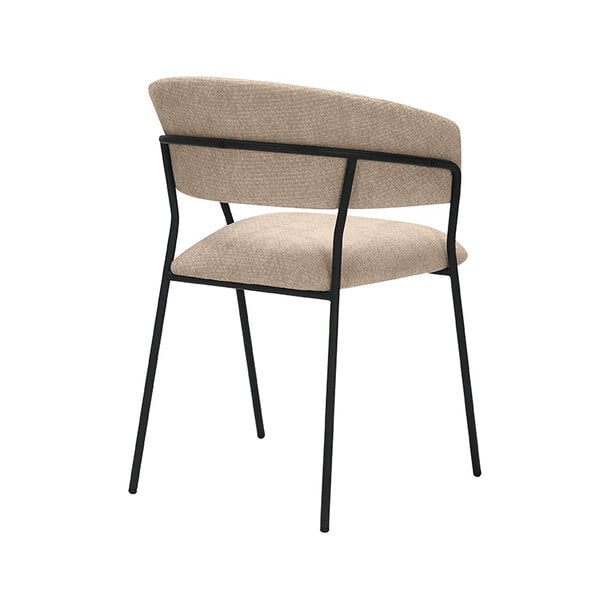 Stoel Luuk | Clay | Elite | Zwart Metalen Frame | 4 stuks