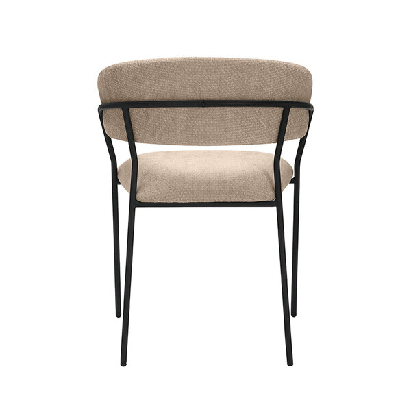 Stoel Luuk | Clay | Elite | Zwart Metalen Frame | 4 stuks