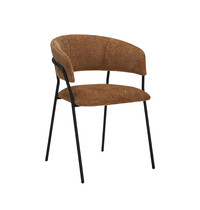 LABEL51 Stoel Luuk | Cognac | Elite | Zwart Metalen Frame | 4 stuks