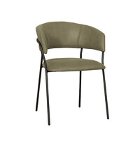 LABEL51 Stoel Luuk | Moss | Micro Suede | Zwart Metalen Frame | 4 stuks