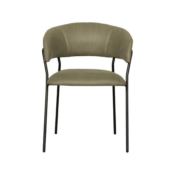 Stoel Luuk | Moss | Micro Suede | Zwart Metalen Frame | 4 stuks
