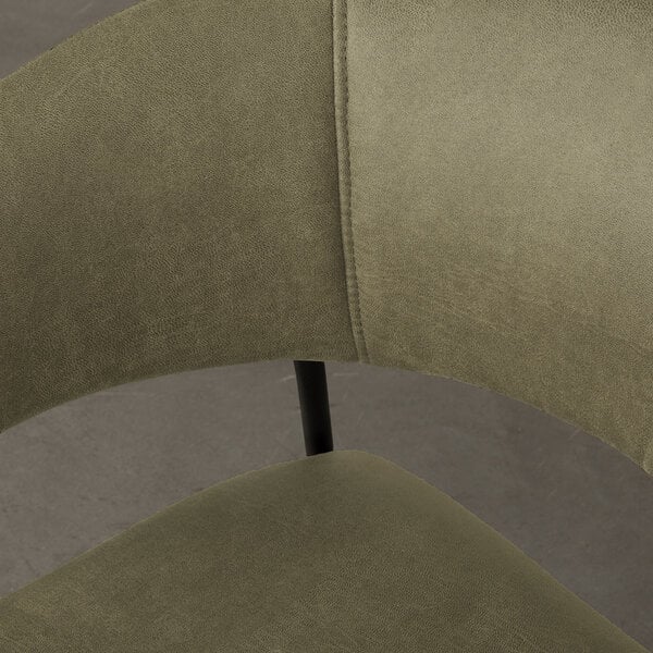 Stoel Luuk | Moss | Micro Suede | Zwart Metalen Frame | 4 stuks