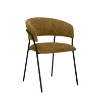 LABEL51 Stoel Luuk | Mustard | Elite | Zwart Metalen Frame | 4 stuks