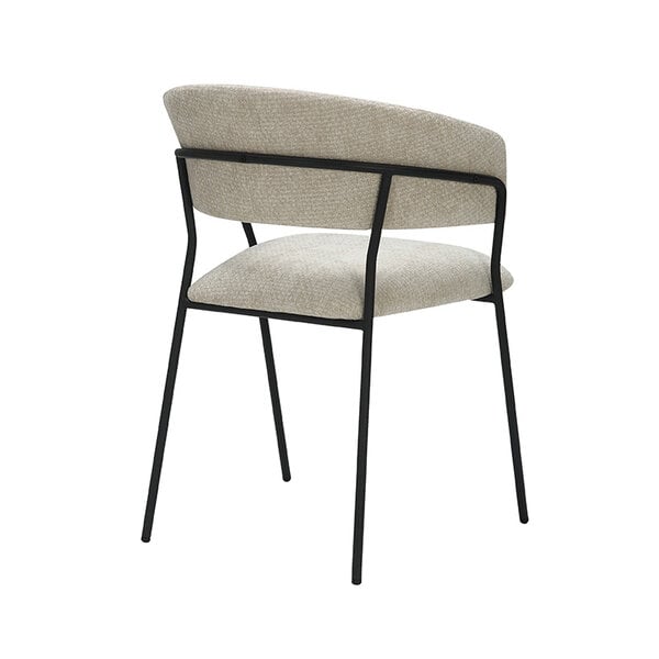 Stoel Luuk | Naturel | Elite | Zwart Metalen Frame | 4 stuks