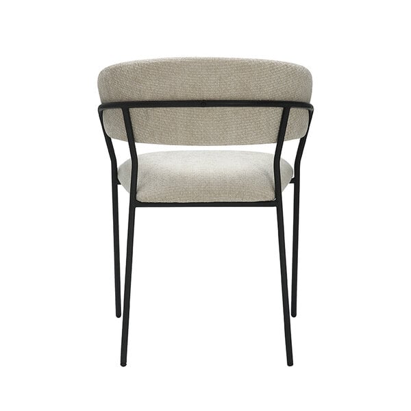 Stoel Luuk | Naturel | Elite | Zwart Metalen Frame | 4 stuks