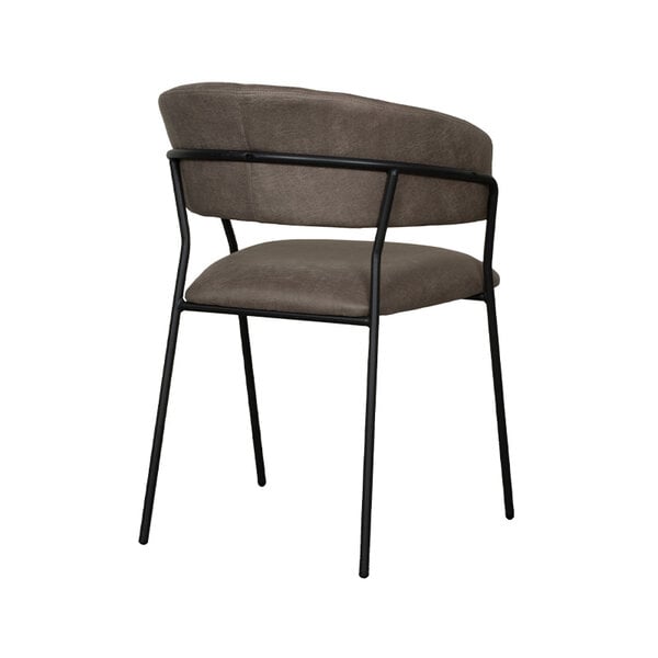 Stoel Luuk | Taupe | Micro Suede | Zwart Metalen Frame | 4 stuks