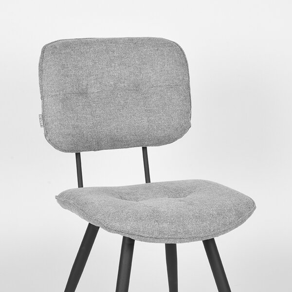 Stoel Lux | Zinc | Weave | Zwart Metalen Frame | 2 stuks