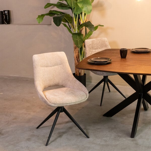 Stoel Marlow | Clay | Elite | Zwart Metalen Frame