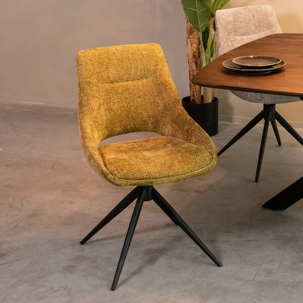 Stoel Marlow | Mustard | Elite | Zwart Metalen Frame